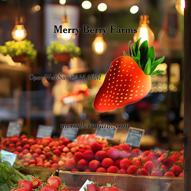 Autocollant Pour Fenêtre Ferme de fraises (Créateur téléchargé)