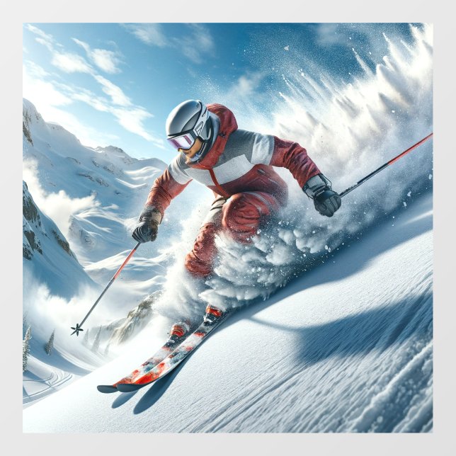 Autocollant Pour Fenêtre Fermeture de la fenêtre de ski (Feuille)