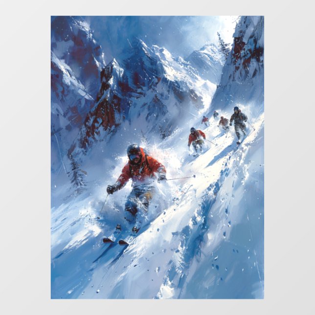 Autocollant Pour Fenêtre Fermeture de la fenêtre de ski (Feuille)