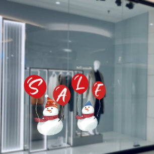 Autocollant Pour Fenêtre Festif Snowman VENDRE Vacances Vibes Store