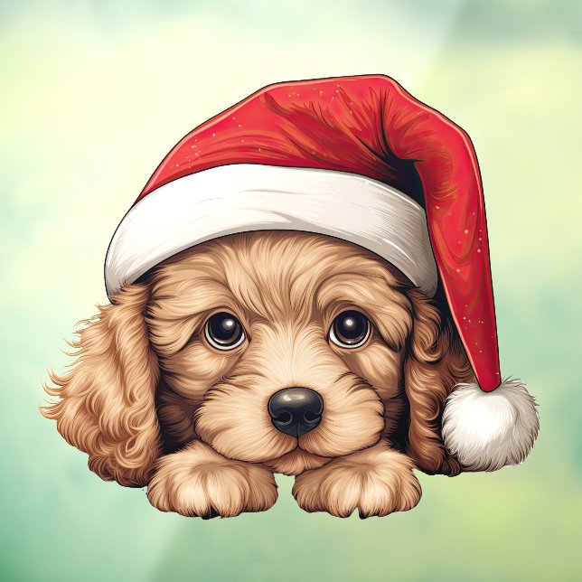 Autocollant Pour Fenêtre Festive Noël Poodle Cling fenêtre (Feuille 3)