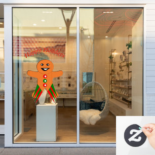 Autocollant Pour Fenêtre Fête de Noël Gingpain homme Personnalisé
