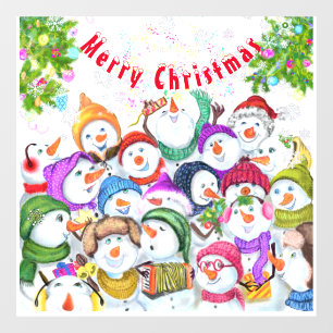 Autocollant Pour Fenêtre Fête des Snowmans - Fun