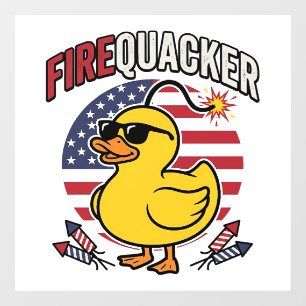 Autocollant Pour Fenêtre Feu d'artifice Canard Patriotique Conception Vecto