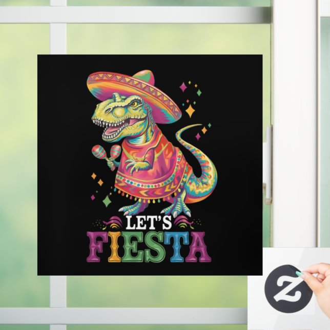 Autocollant Pour Fenêtre Fiesta Cinco De Mayo T Rex Dinosaur (Maison)