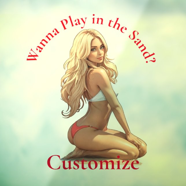 Autocollant Pour Fenêtre Fille de plage de Bikini Thunder_Cove (Feuille 3)