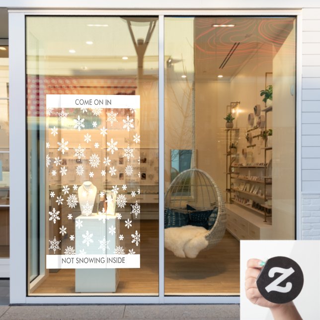 Autocollant Pour Fenêtre Flèche de neige - Hiver Affaires ou Accueil Entrée (Vitrine du magasin)