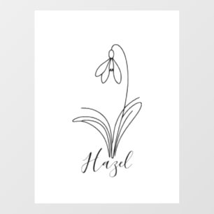 Autocollant Pour Fenêtre Fleur de naissance personnalisée en janvier