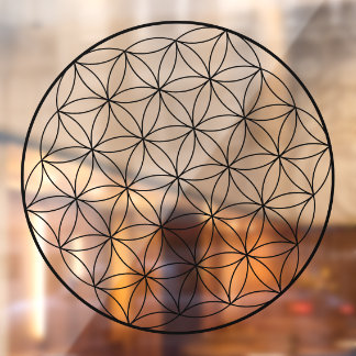 Autocollant Pour Fenêtre Fleur de Vie holographique Géométrie sacrée