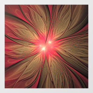 Autocollant Pour Fenêtre Fleur fractale de fansy rouge