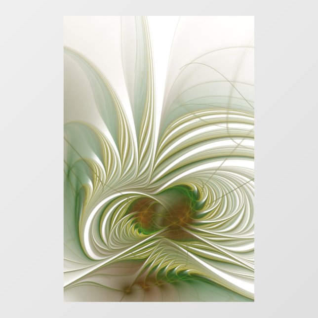 Autocollant Pour Fenêtre Fleur imaginaire fractale douce et tendresse (Feuille)