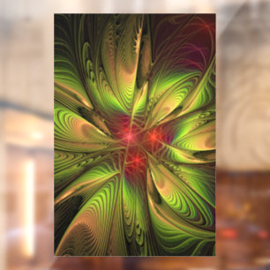 Autocollant Pour Fenêtre Fleur imaginaire fractale douce et tendresse