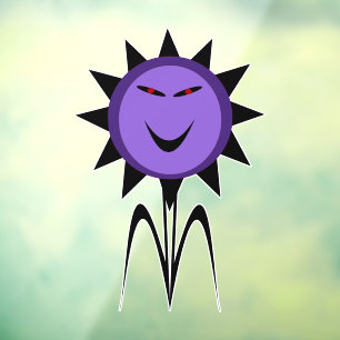 Autocollant Pour Fenêtre Fleur maléfique Kawaii Goth Halloween
