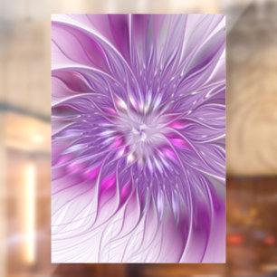 Autocollant Pour Fenêtre Fleur Rose Violet Passion Abstraite Art Fractal