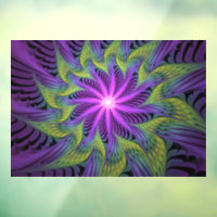Fleuron vert violet Art Abstrait fractal moderne