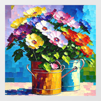 Autocollant Pour Fenêtre Fleurs dans les canettes d'arrosage