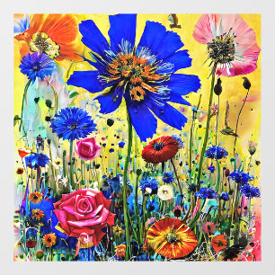 Autocollant Pour Fenêtre Fleurs d'été jaunes