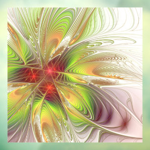 Autocollant Pour Fenêtre Fleurs imaginaires fractales douces et tendres
