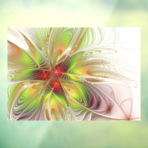 Autocollant Pour Fenêtre Fleurs imaginaires fractales douces et tendres