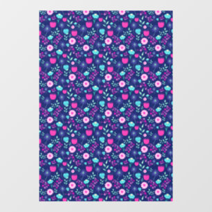 Autocollant Pour Fenêtre Fond à motif floral mignon