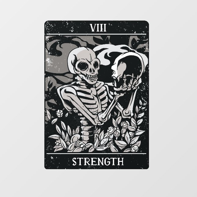 Autocollant Pour Fenêtre Force du squelette de Tarot (Feuille)