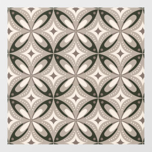 Autocollant Pour Fenêtre Formes circulaires rétro beige et marron