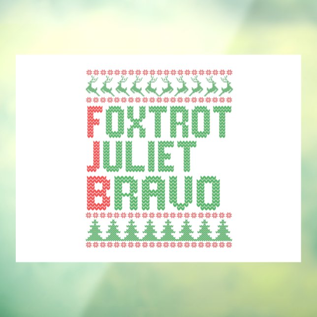 Autocollant Pour Fenêtre Foxtrot Juliet Bravo Vilain Sweater Cadeau de Noël (Feuille 3)