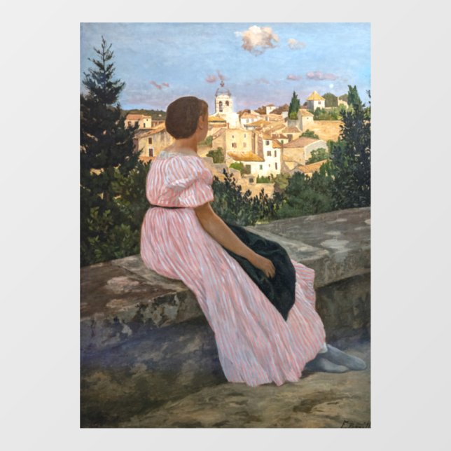 Autocollant Pour Fenêtre Frederic Bazille - La robe rose (Feuille)