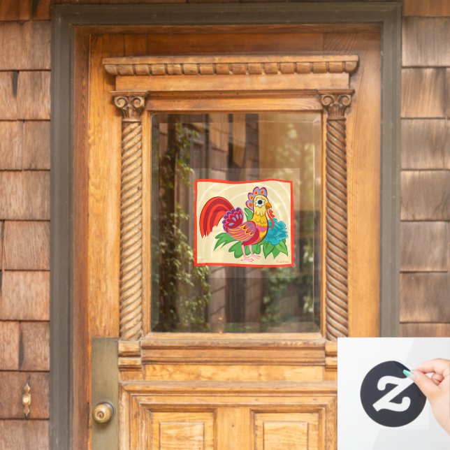 Autocollant Pour Fenêtre Frida Kahlo Chicken Graphic (Porte d'accueil)