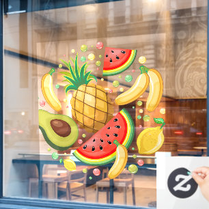 Autocollant Pour Fenêtre Fruits d'été frais Motif