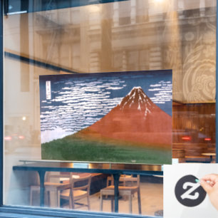 Autocollant Pour Fenêtre Fuji rouge, Aka Fujiyama Volcan Katsushika Hokusai