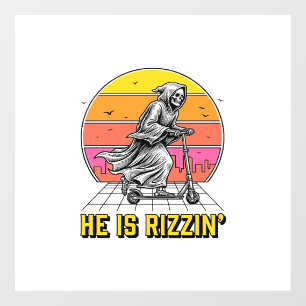 Autocollant Pour Fenêtre Funny Reaper Scooter Vintage Sunset Conception de 