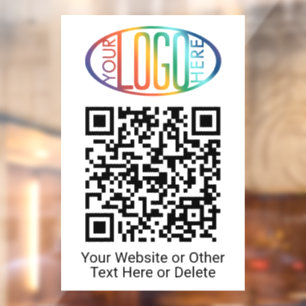 Autocollant Pour Fenêtre Générateur de code QR et logo d'entreprise Simple 