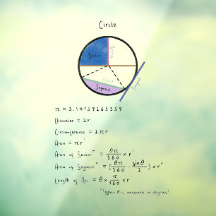 Autocollant Pour Fenêtre Géométrie d'une référence mathématique circulaire 