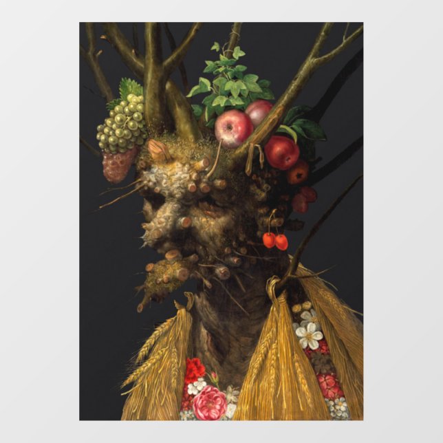 Autocollant Pour Fenêtre Giuseppe Arcimboldo - Quatre saisons en une tête (Feuille)