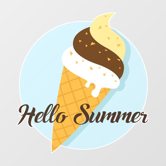 Autocollant Pour Fenêtre Glace crème Bonjour (Feuille)