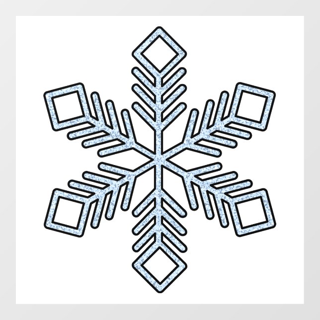 Autocollant Pour Fenêtre Glitter Snowflake - Baby Blue Branches (Feuille)