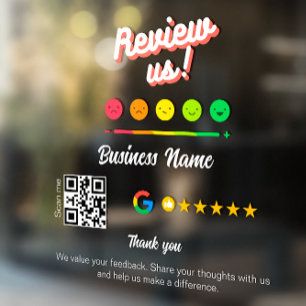 Autocollant Pour Fenêtre Google Avis Mon Entreprise Merci Code Qr