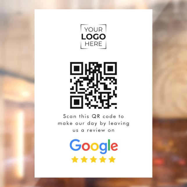Autocollant Pour Fenêtre Google Review QR Code Business Review  (Feuille 2)