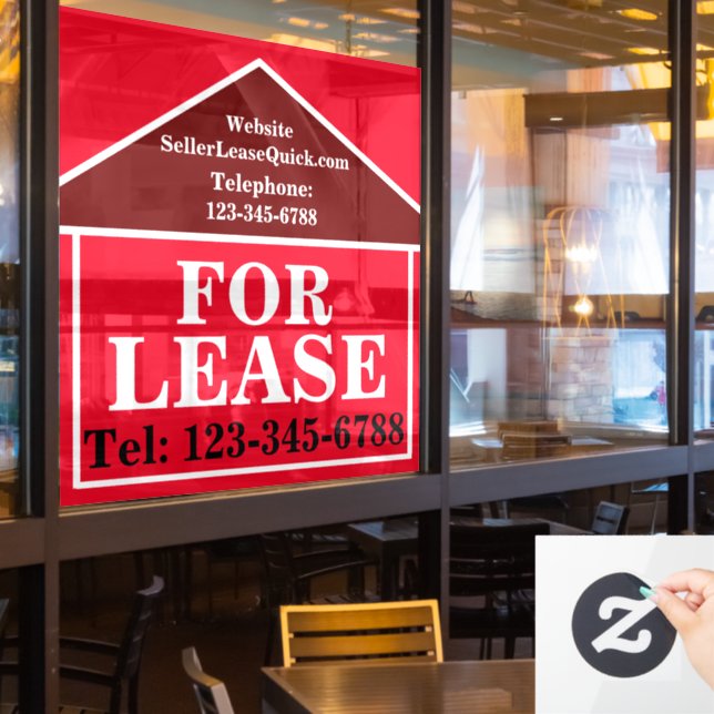 Autocollant Pour Fenêtre GRAND EN GRAS À LOUER Immobilier personnalisé (Fenêtre du restaurant)