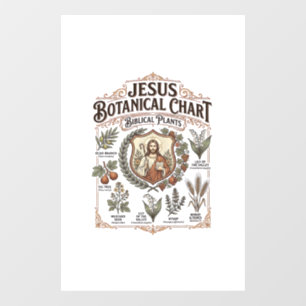 Autocollant Pour Fenêtre Graphique botanique de Jésus Plantes bibliques Jés