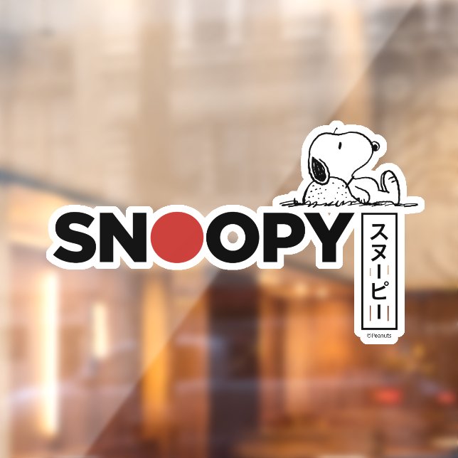 Autocollant Pour Fenêtre Graphique de typographie japonaise Snoopy (Feuille 2)