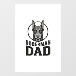 Autocollant Pour Fenêtre Gravure de papa Doberman vintage Design pour amate