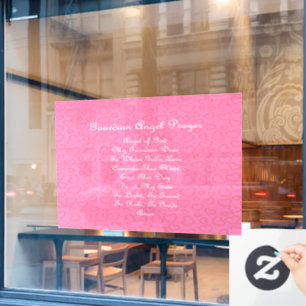 Autocollant Pour Fenêtre Guardian Angel Prière rose