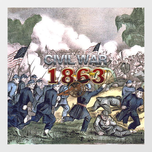 Autocollant Pour Fenêtre Guerre civile ABH 1863 Cling de fenêtre (Feuille)