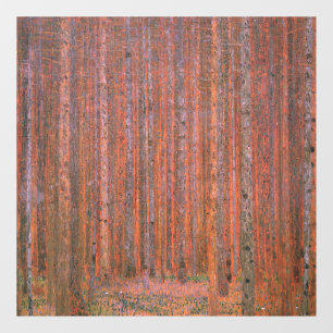Autocollant Pour Fenêtre Gustav Klimt Fir Forêt Tannenwald Arbres rouges