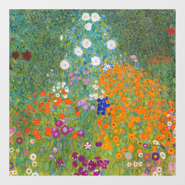 Autocollant Pour Fenêtre Gustav Klimt - Jardin des fleurs (Feuille)