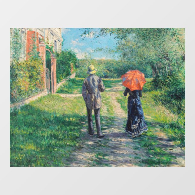 Autocollant Pour Fenêtre Gustave Caillebotte - Le chemin vers le haut (Feuille)