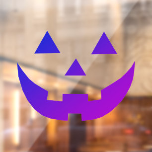 Autocollant Pour Fenêtre Halloween bleu violet Jack-o'-lantern effrayant