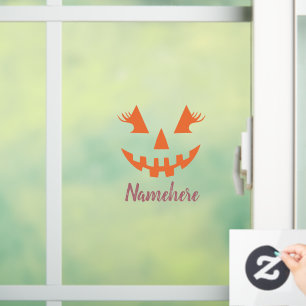 Autocollant Pour Fenêtre Halloween Citrouille Jack-o'-lantern fille personn